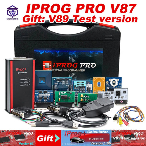 Iprog Pro V87 Gift V89 Test with 7/11 Adapters for Eeprom IMMO/KM/Radio/Airbag Reset Dashboard IPROG+ ECU Key Programmer Tool
