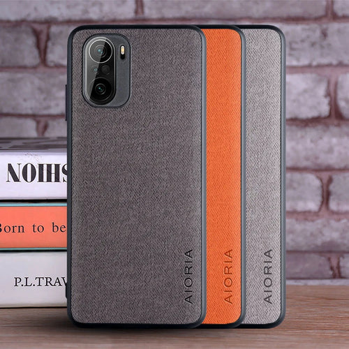 适用于小米Poco F3 Pro 5G NFC手机壳 奢华纺织皮革软硬手机壳 适用于小米Poco F3手机壳 funda capa