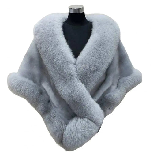 Classic Faux Fur Shawl Soft Dress Shawl Fine Touch Lady Wedding Dress Cape Warm Poncho Cold Resistant