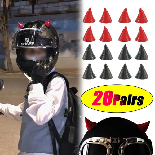 20 Pairs of E-bike Helmets Suction Cup Decoration Motorbike Helmets Male and Female Models Devil Horns Decoration
