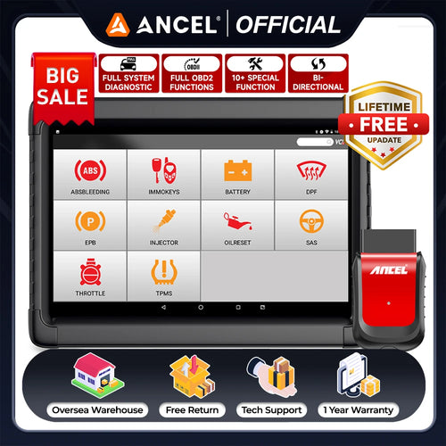 Ancel X6 OBD2 Automotive Scanner Professional ABS SRS Oil EPB BMS Reset All System Bluetooth ODB OBD 2 Car Diagnostic Scan Tools