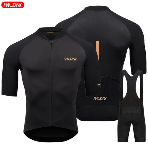 Raudax 2024 Summer Youth Short Sleeve Cycling Jersey Set Breathable MTB Bike Cycling Clothing Maillot Ropa Ciclismo Uniform Kit