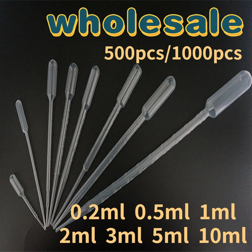 Disposable Pasteur Pipette Dropper Graduated 0.2ml/0.5ml/1ml/2ml/3ml/5ml/10ml Eye Transfer Laboratory Supplies Makeup Tools