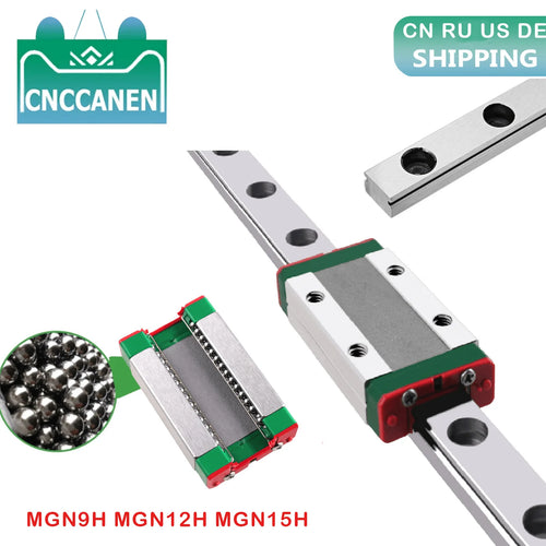 MGN9 MGN12 MGN15 微型直线导轨滑块 100 - 1000mm MGN直线导轨 + MGN9H MGN12H MGN15H 滑块 CNC 3D打印机