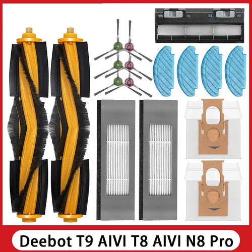 ECOVACS Deebot T8 AIVI T9 AIVI N8 Pro AIVI N9 N10 N10 Plus Accessories Main brush, side brush, filter, dust bag,Hepa Filter
