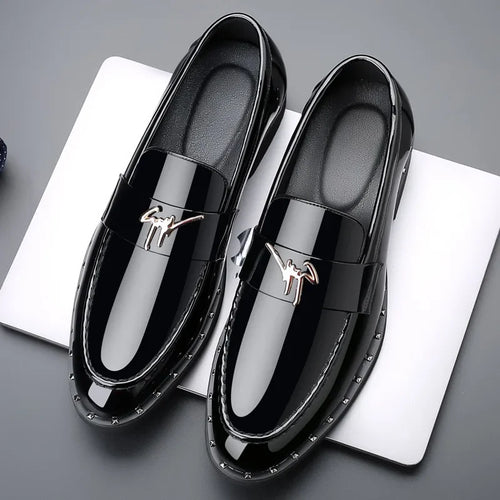 male comfortable shoe leather fashion shoes men terse mocassini loafers black high quality casual mens luxury business