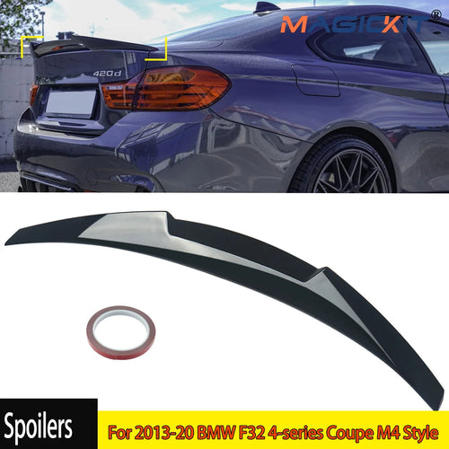 MagicKit FOR BMW 4 SERIES F32 COUPE M4 STYLE GLOSS BLACK CAR REAR TRUNK LIP SPOILER 2013-2020