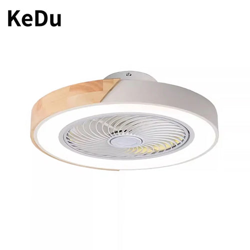 Bedroom ceiling fan light, intelligent voice invisible ceiling fan light, dining room home use Nordic macaron electric fan penda