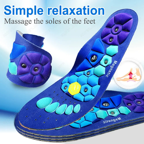 Acupressure Magnetic Insoles Foot Massage Orthopedic Insoles For Men Women Breathable Arch Support Relieve Tired Shoe Inserts
