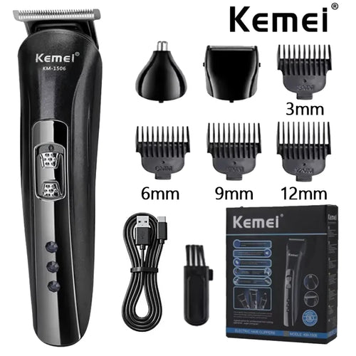 Kemei KM-1506 3 In 1 Electric Shaver USB Charging Hair Trimmer Electric Rechargeable Nose Professional Shaving Machine trimmer