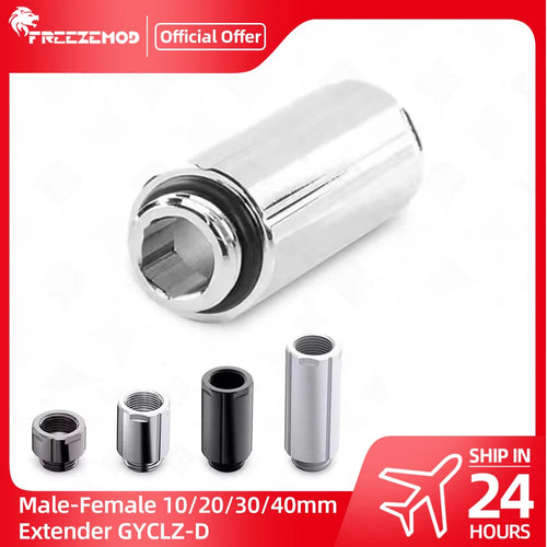 FREEZEMOD Male-Female 10/20/30/40mm Extender Hexagonal Fixed G1/4 Female To Male Adapter Extension Fitting Water Cooler GYCLZ-D