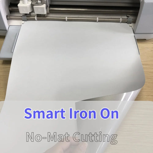 Smart Iron On Heat Transfer Vinyl for Cricut Maker 3/Explore 3,Matless cutting for long cuts up to 12ft,Outlast 50+ Washes