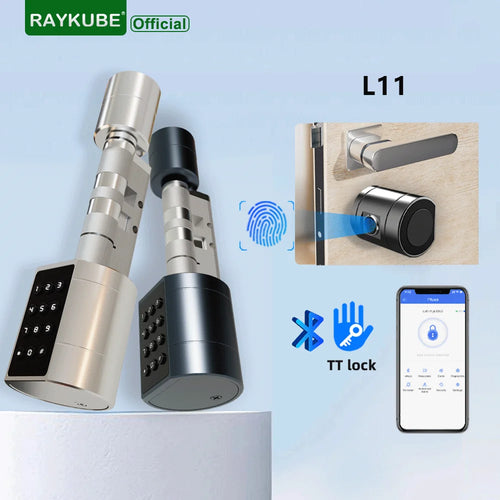 RAYKUBE L11 TT Lock BEL 指纹锁芯数码门锁 可调锁芯长度 密码/钥匙/TT Lock APP解锁