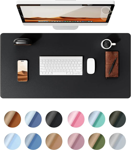 Large Size Leather Desk Pad Protector, Office Desk Mat, Large Mouse Pad, Non-Slip PU Leather Desk Blotter, Laptop Desk Pad