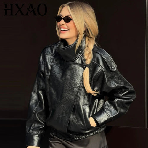 The Rebel Crop | Women's Cropped Leather Bomber Jacket