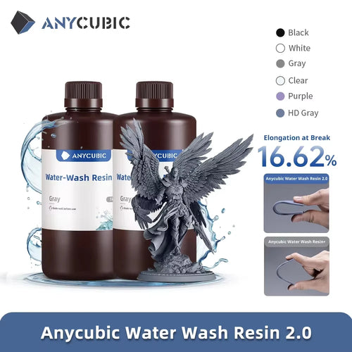 ANYCUBIC Water-Wash Resin For LCD 3D Printer High Precision Low Odor Low Viscosity 3D Printing Standard Photopolymer