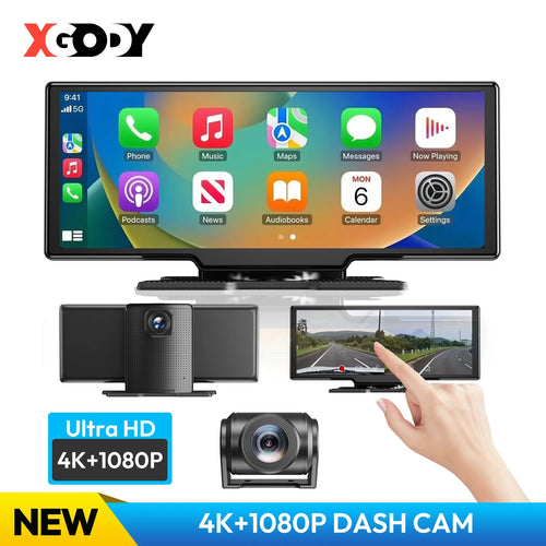 XGODY 4K高清触屏Carplay安卓自动行车记录仪 10.26英寸大屏无线电多媒体播放器