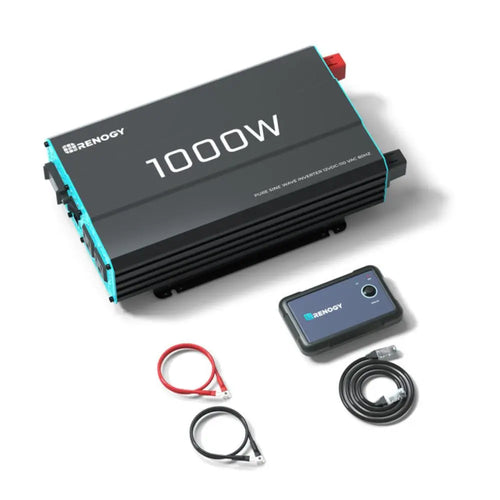 Renogy 1000W 纯正弦波逆变器,12V DC 转 120V AC 转换器,适用于家庭、房车、卡车