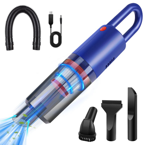 50W Cordless Car Vacuum Cleaner Handheld, 6200Pa Suction, Lightweight 0.7kg, 2.6Ah Battery, Reusable Hepa Filter, Charging Cable