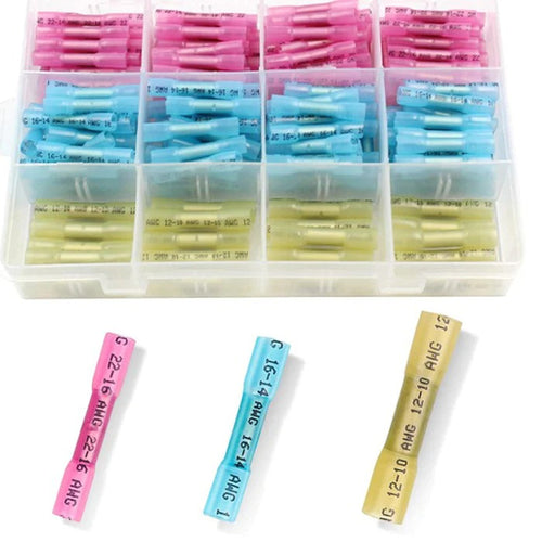 WAHSURE 160 PCS HEAT SHRINK BUTT CONNECTORS - ELECTRICAL CONNECTORS - WATERPROOF WIRE CONNECTORS TERMINALS