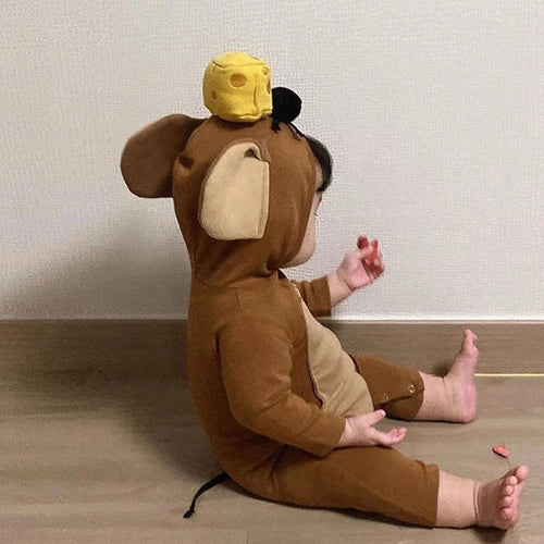 MILANCEL Autumnn Baby Clothes Mouse Newborn Blanket Sleeper Cute Toddler Pajamas Fashion Hooded Infant Romper