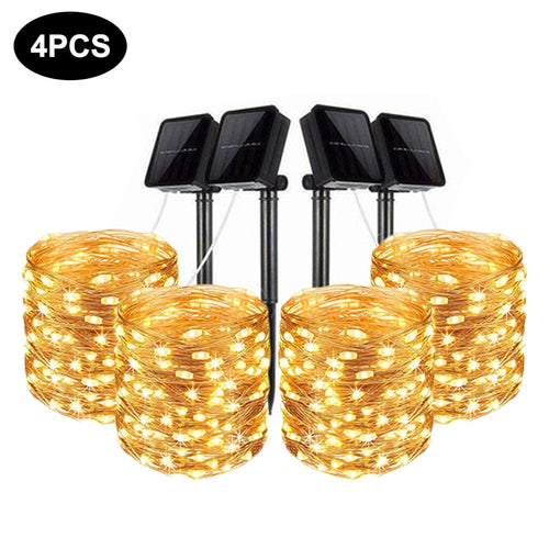 Solar LED Light String Outdoor Copper Wire Waterproof Festoon Fairy Lights For Christmas Garden Street Garland Decoration