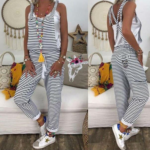 Women Flower Print Loose Jumpsuits Rompers V-neck Herem Pants Sport Slacks Suspenders Hip Pop Sport Slacks Lace up Full Length