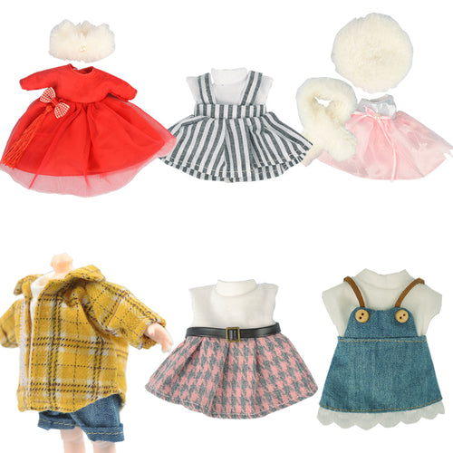 6 inch Bjd Doll Clothes For Dolls 16cm Toys Wedding Dress Spring Summer Autumn Winter Season Clothing Suit Furs For Girls 15cm