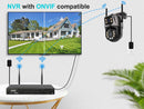 4K 8MP高清WiFi云台摄像机户外4MP双镜头双屏AI自动跟踪IP摄像机CCTV音频视频监控P2P iCSee