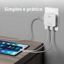 Benjamin Bivolt Socket Adapter with 2 USB Ports-Universal Mobile Phone Charger, Practical and Portable, Ideal for Travel