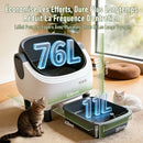 76L+11L Fully Automatic Self-cleaning Cat Litter Box APP-control Semi-enclosed Cat Litter Sandbox  Leak-Proof Pinch-Proof Smart Pet Toilet