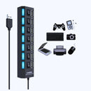 Hub De Usb 7 Portas 2.0 Extensor ultra rapido com Botão Liga/Desliga Converter Expansor Para Pc Computador Not