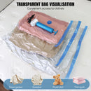 Vacuum Compression Storage Bags for Clothes, 12-Pack with Electric Pump - Reusable Space Saver Bags for Travel, Duvets & Seasonal Storage