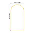 Gold Wedding Arch Backdrop Frame for Party Reusable Balloon Stand for Bridal Shower Birthday Ceremony Garden Decor 6/6.6/7.2FT