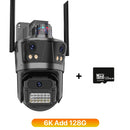 WIFI IP摄像头 6K高清户外三屏云台摄像机 无线4K 8MP AI人形检测 防水安防摄像头 iCSee