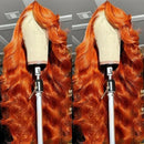 30 40 Inch Orange Ginger Body Wave Human Hair Wigs 13x6 HD Lace Frontal 350 Colored Water Wave Wig Brazilian Preplucked Raw Hair