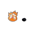 Cute Cartoon Animal Heart Lovers Enamel Brooch Creative Penguin Cat Rabbit Fox Lapel Pin Badge Backpack Clothing Hat Accessories