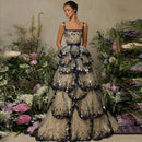 Sharon Said Luxury Dubai Evening Dresses 2024 Tiered Ruffles Sparkly Sequin for Party Dress Gala Formal Gowns SS243 Customized