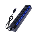Hub De Usb 7 Portas 2.0 Extensor ultra rapido com Botão Liga/Desliga Converter Expansor Para Pc Computador Not