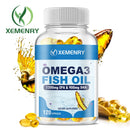 Omega-3 鱼油胶囊 - 富含DHA/EPA - 促进关节、眼睛、皮肤健康，增强免疫力 - 120粒