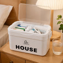 YX Large-Capacity Multi-Tier Stackable Storage Box Practical Portable Home First Aid Emergency Kit with Transparent Lid and Handles Organizer for Pills Crafts Hair Accessories Cosmetics Small Items Kitchen Bathroom Office Dor