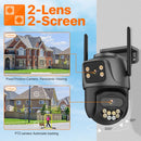 4K 8MP WIFI IP Camera Outdoor Dual Lens Security Camera 4MP Ai Human Detection Security Protection Waterproof Camera PTZ iCsee