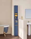 SoBuy BZR34 high cabinet with 5 compartments Bathroom cabinet with 1 drawer and doors bathroom furniture White BHT about 20x180x20cm