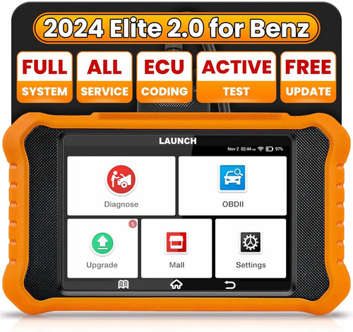 2025 年新款 LAUNCH X431 Elite 2.0 PRO 奔驰 OBD2 扫描仪，双向扫描工具，所有服务，宝马/奥迪扫描仪 ECU 编程