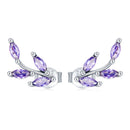 Bamoer Cute Romantic Fairy Elevs Exquisite Stud Earrings for Women Genuine 925 Sterling Silver Rainbow Ear Studs Luxury Jewelry