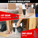 Cordless Drill Driver 21V, Electric Drill Kit with 1500mAh LI-ion Battery, Cordless Screwdriver 25+1 Torque, 45N.m Max, 29PCS Accessory, 2 Variable Speed, LED Light for Home and Garden DIY Project