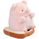 Kawaii Anime Lulu Pig Bread Plush Toy Creative Stuffed Animals Piggy Toast Doll Girl Birthday Toys Girlfriend Couple Cute Gift