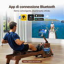 MERACH Water Rowing Machine for Home Use Finest Solid Wood Rower Bluetooth-Connected APP New Upgraded Seat Cushion Max 330lb