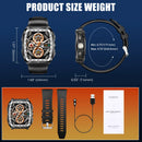 LaNikar New Military Smart Watch for Men1.8'' HD Barrel Screen 50M Waterproof LED Flashlight Fitness Tracker Heart Rate Monitor