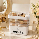 YX Large-Capacity Multi-Tier Stackable Storage Box Practical Portable Home First Aid Emergency Kit with Transparent Lid and Handles Organizer for Pills Crafts Hair Accessories Cosmetics Small Items Kitchen Bathroom Office Dor